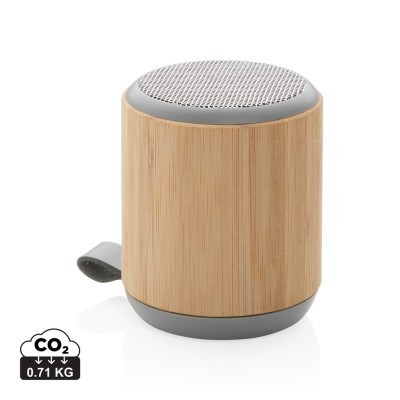 Altavoz inalámbrico 3w de bambú y tela personalizado